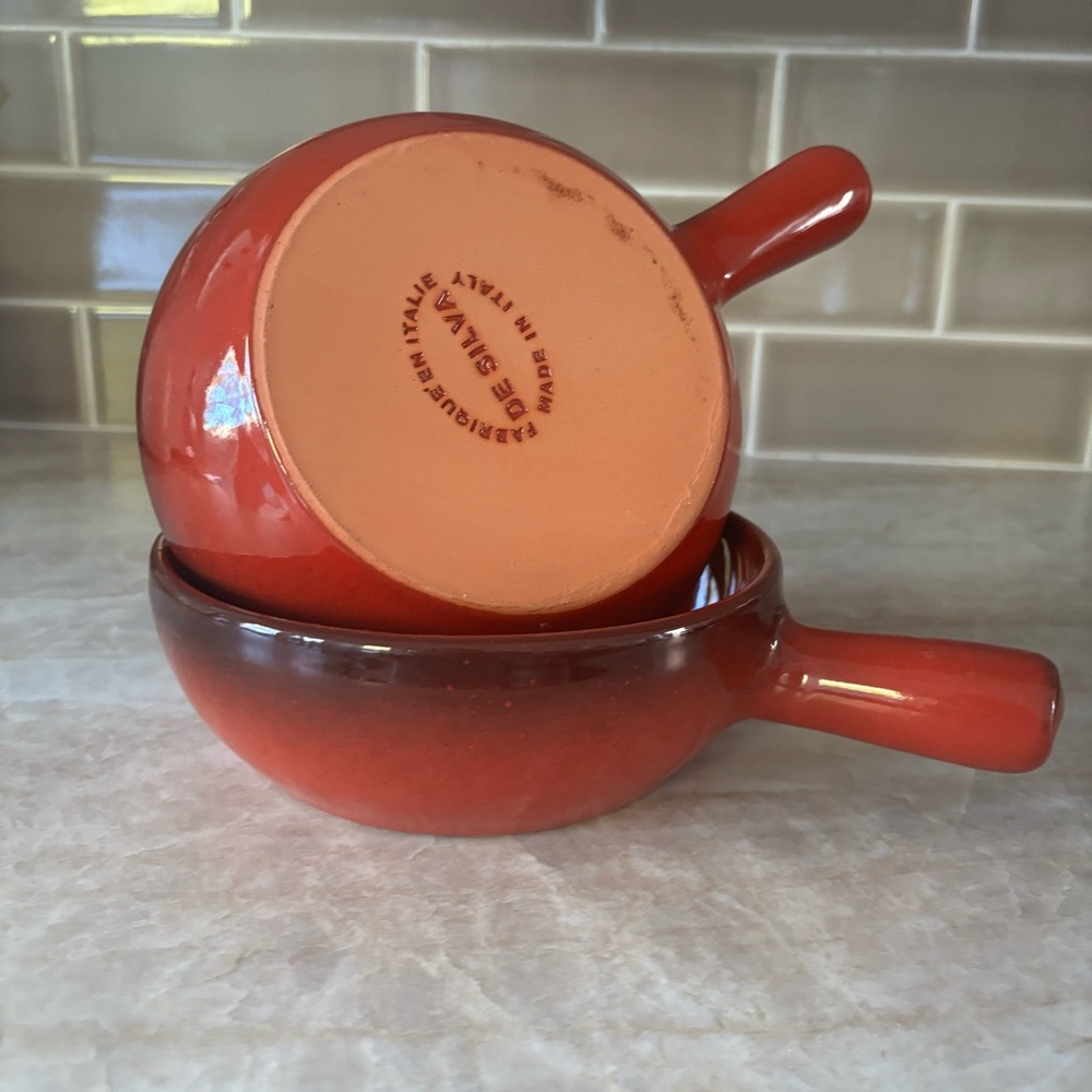 De Silva Terracotta Red Casserole Baking Serving Bowls 
Made in Italy